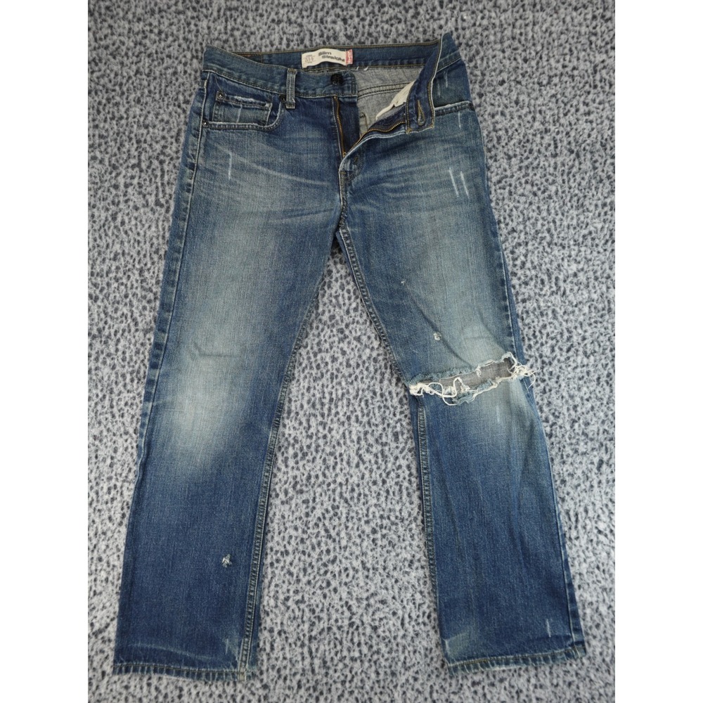 Levi's Men's Slim Straight Jeans - Blue Distressed